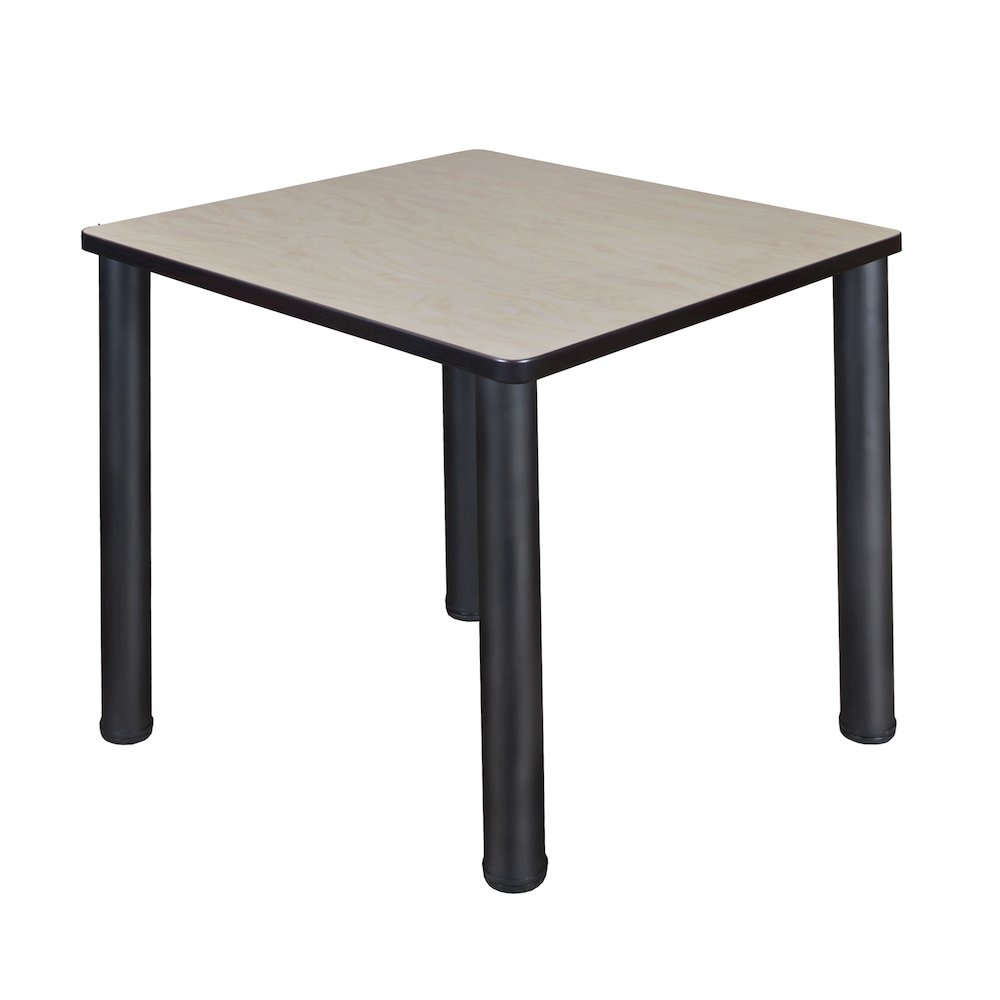 30 in. Small Square Breakroom Table- Maple Top, Black Legs