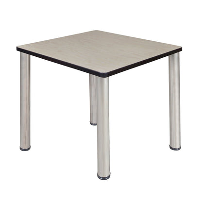 30 in. Small Square Breakroom Table- Maple Top, Chrome Legs