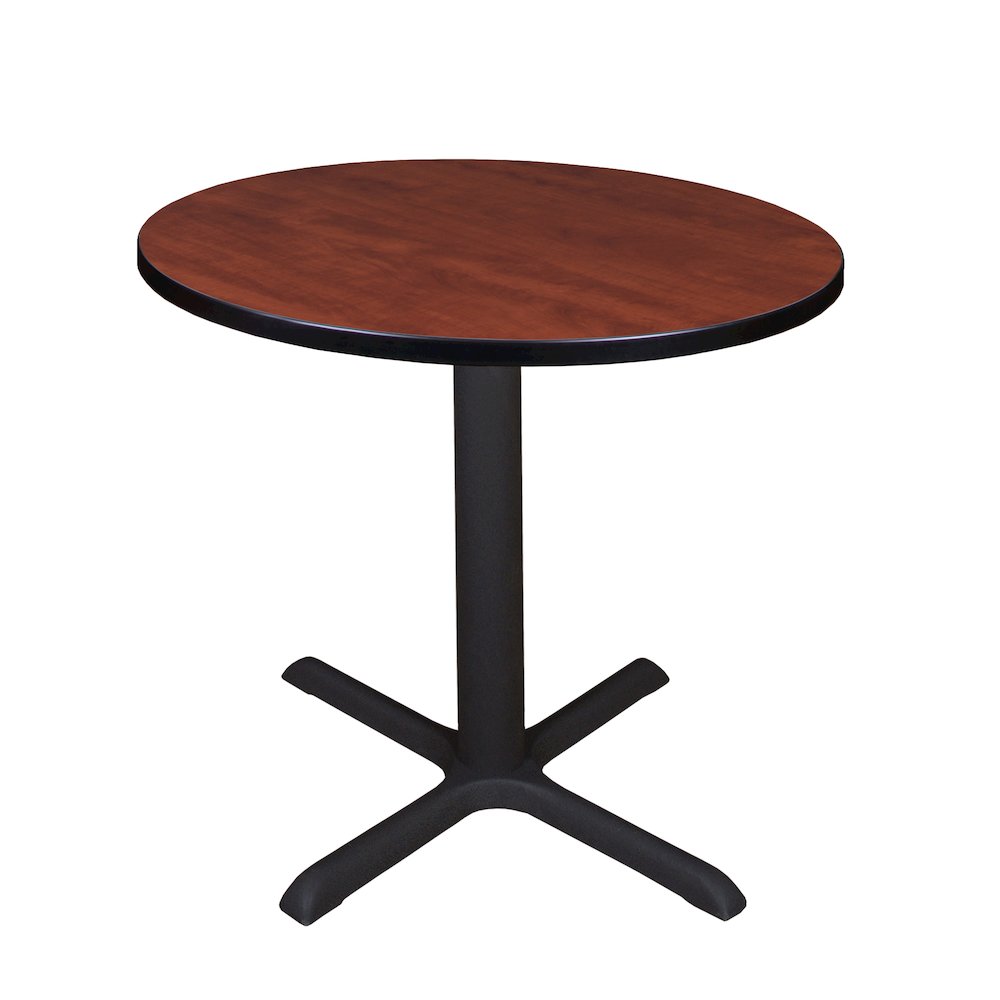 Small 30 in. Round X-Base Breakroom Table- Cherry