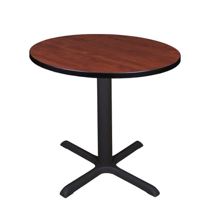 Small 30 in. Round X-Base Breakroom Table- Cherry