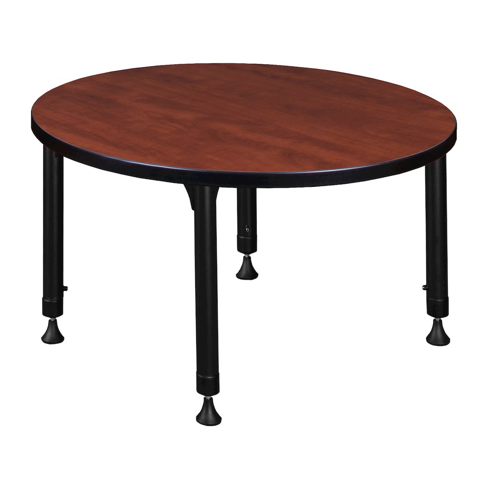 30 in.Round Height Adjustable Classroom Activity Table- Cherry