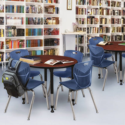 30 in.Round Height Adjustable Classroom Activity Table- Cherry