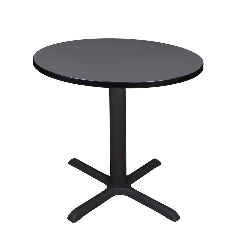Small 30 in. Round X-Base Breakroom Table- Grey