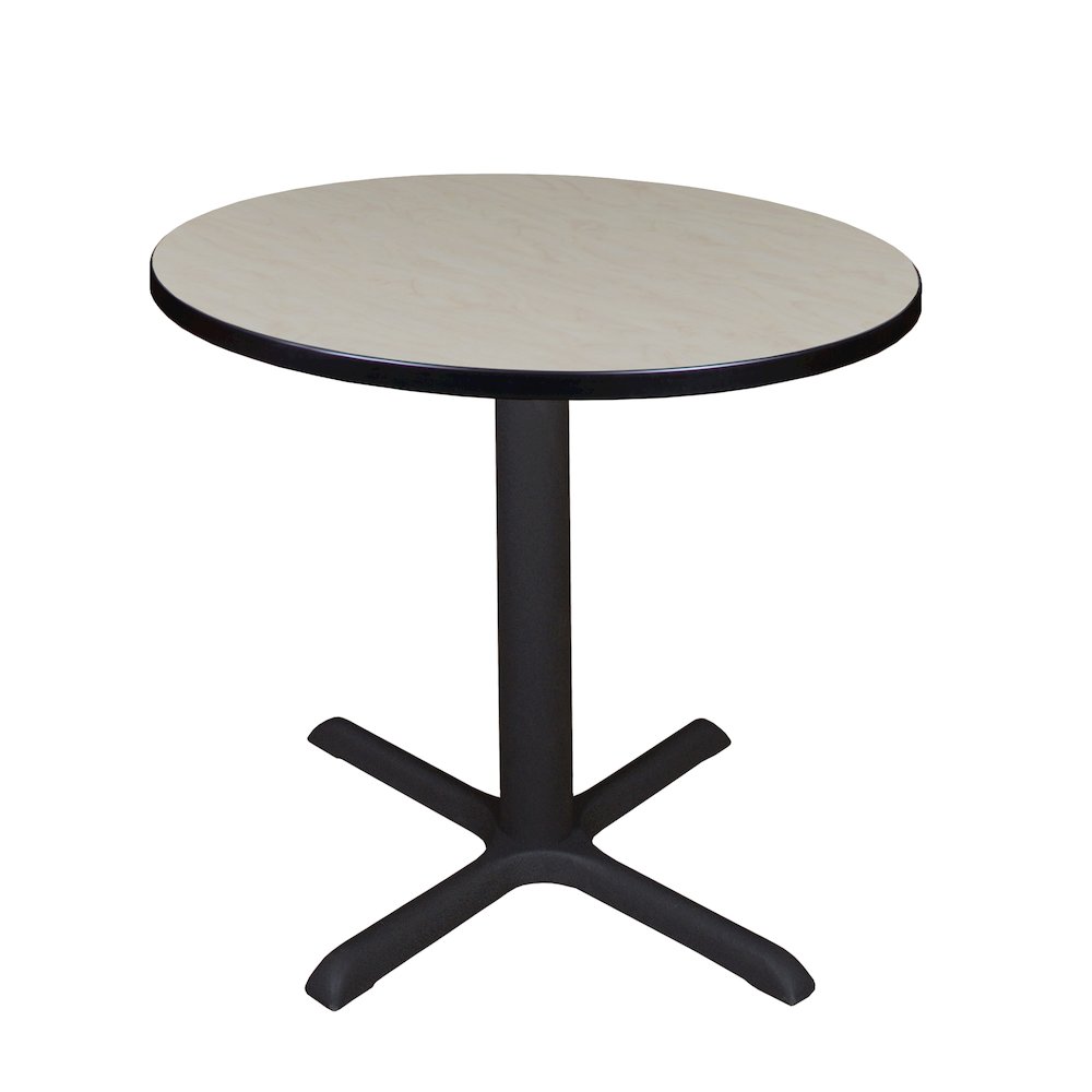 Small 30 in. Round X-Base Breakroom Table- Maple