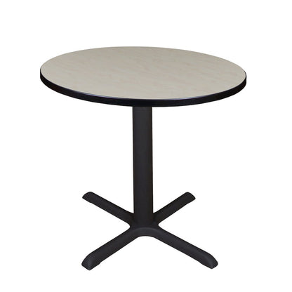 Small 30 in. Round X-Base Breakroom Table- Maple