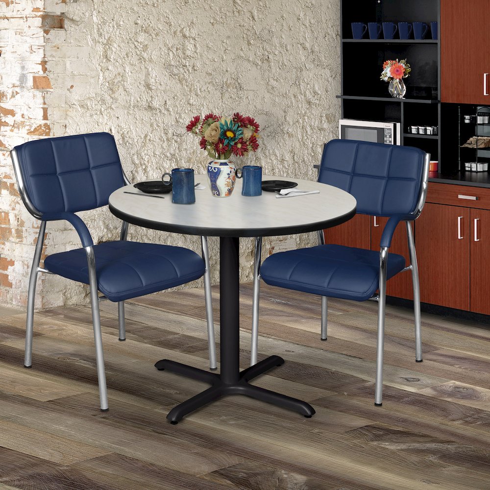 Small 30 in. Round X-Base Breakroom Table- Maple