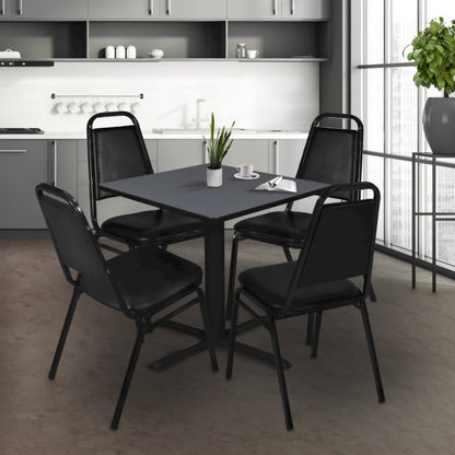 Medium 36 in. Square X-Base Breakroom Table- Grey