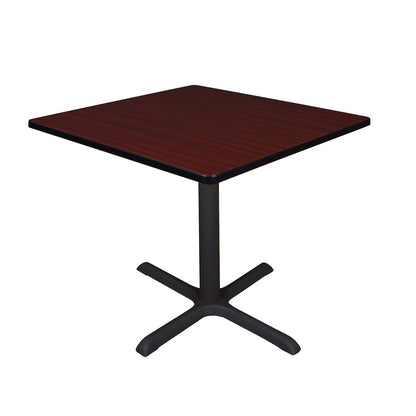 Medium 36 in. Square X-Base Breakroom Table- Mahogany