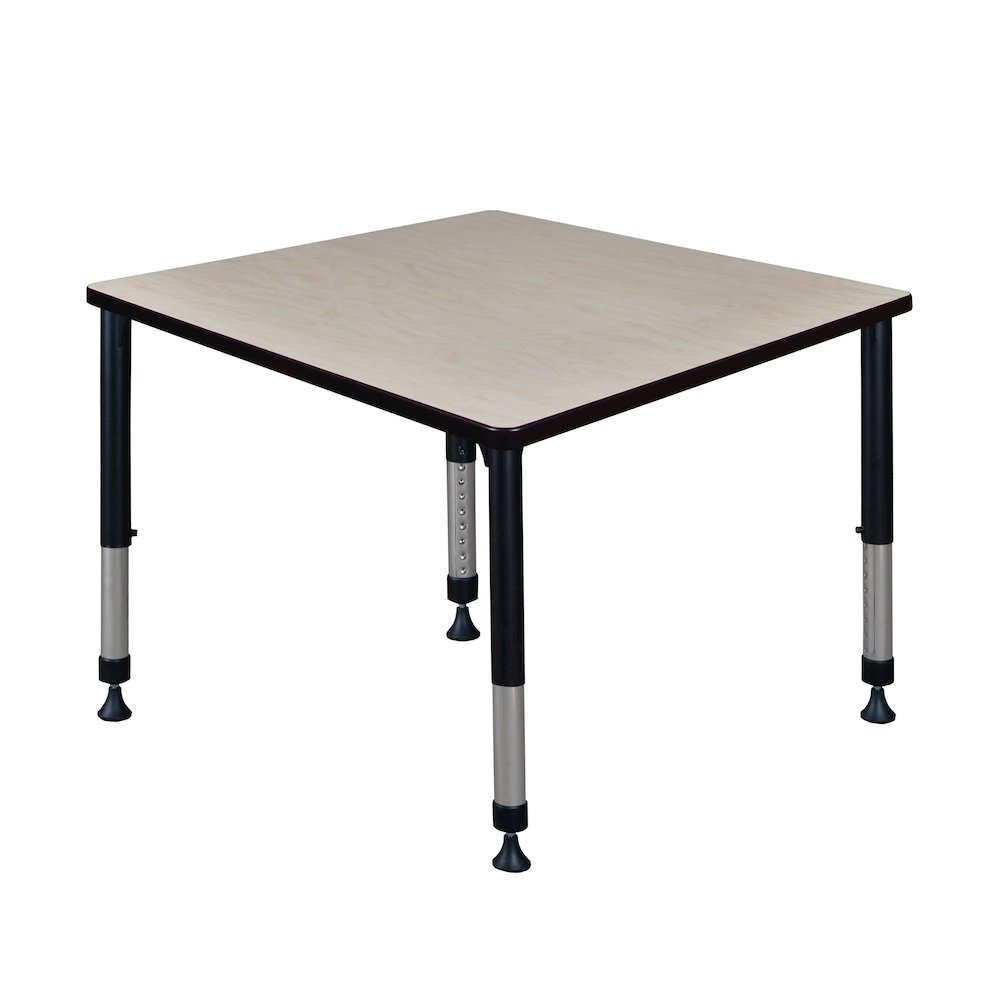 36 in. Square Height Adjustable Classroom Activity Table- Maple