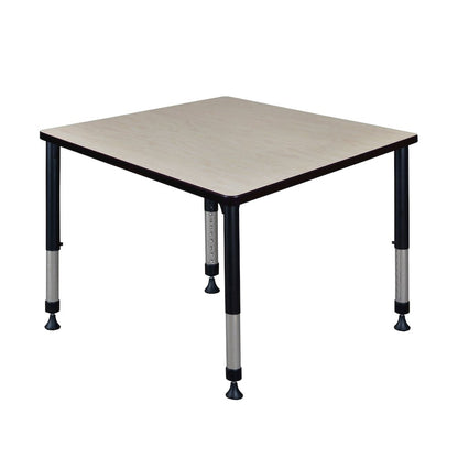 36 in. Square Height Adjustable Classroom Activity Table- Maple