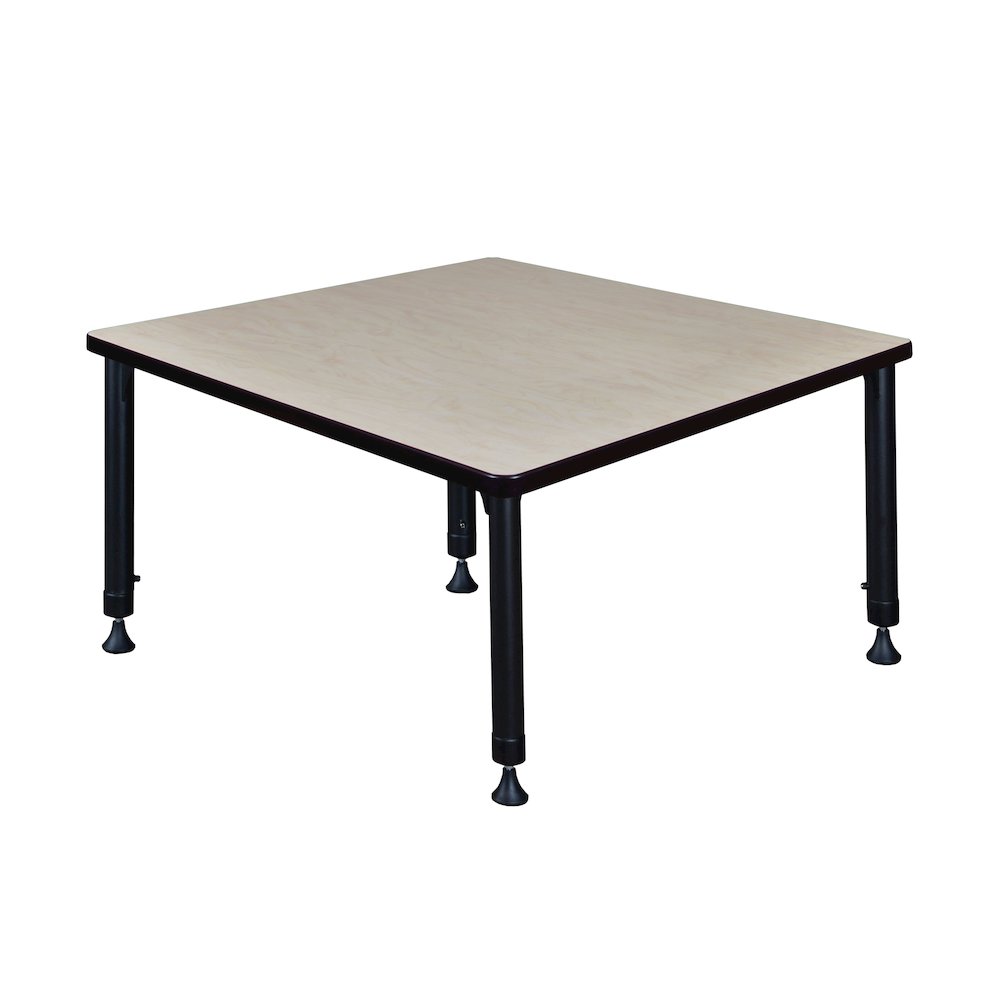 36 in. Square Height Adjustable Classroom Activity Table- Maple
