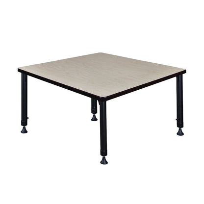 36 in. Square Height Adjustable Classroom Activity Table- Maple