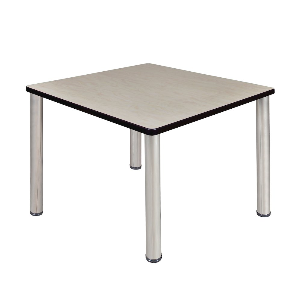 36 in. Medium Square Breakroom Table- Maple Top, Chrome Legs