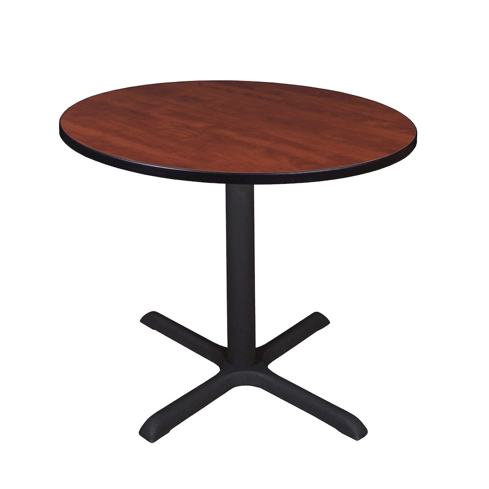Medium 36 in. Round X-Base Breakroom Table- Cherry