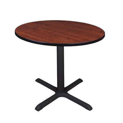Medium 36 in. Round X-Base Breakroom Table- Cherry