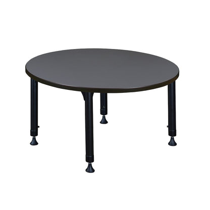 36 in. Round Height Adjustable Classroom Activity Table- Grey