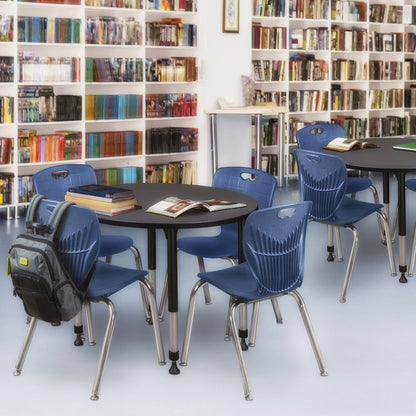 36 in. Round Height Adjustable Classroom Activity Table- Grey