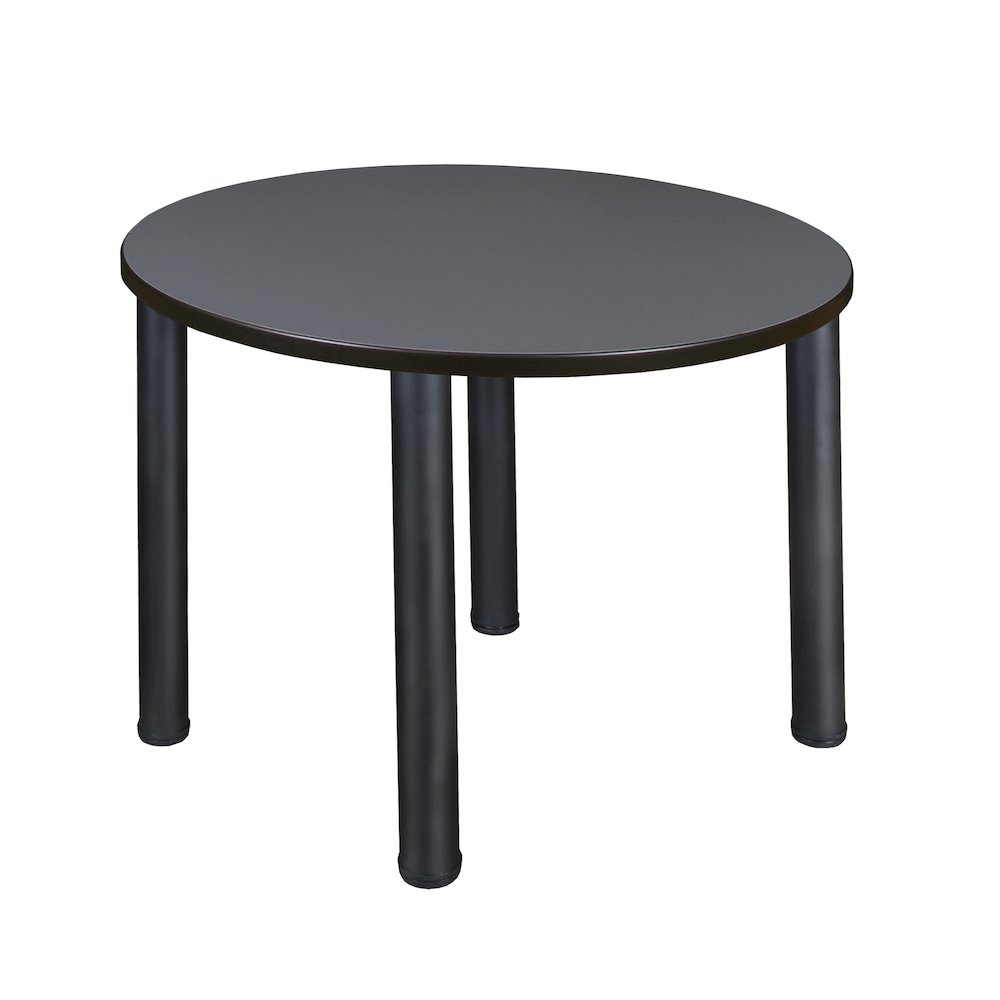 36 in. Round Height Adjustable Classroom Activity Table- Grey