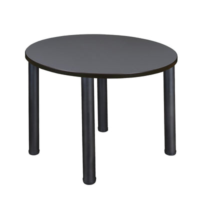 36 in. Round Height Adjustable Classroom Activity Table- Grey