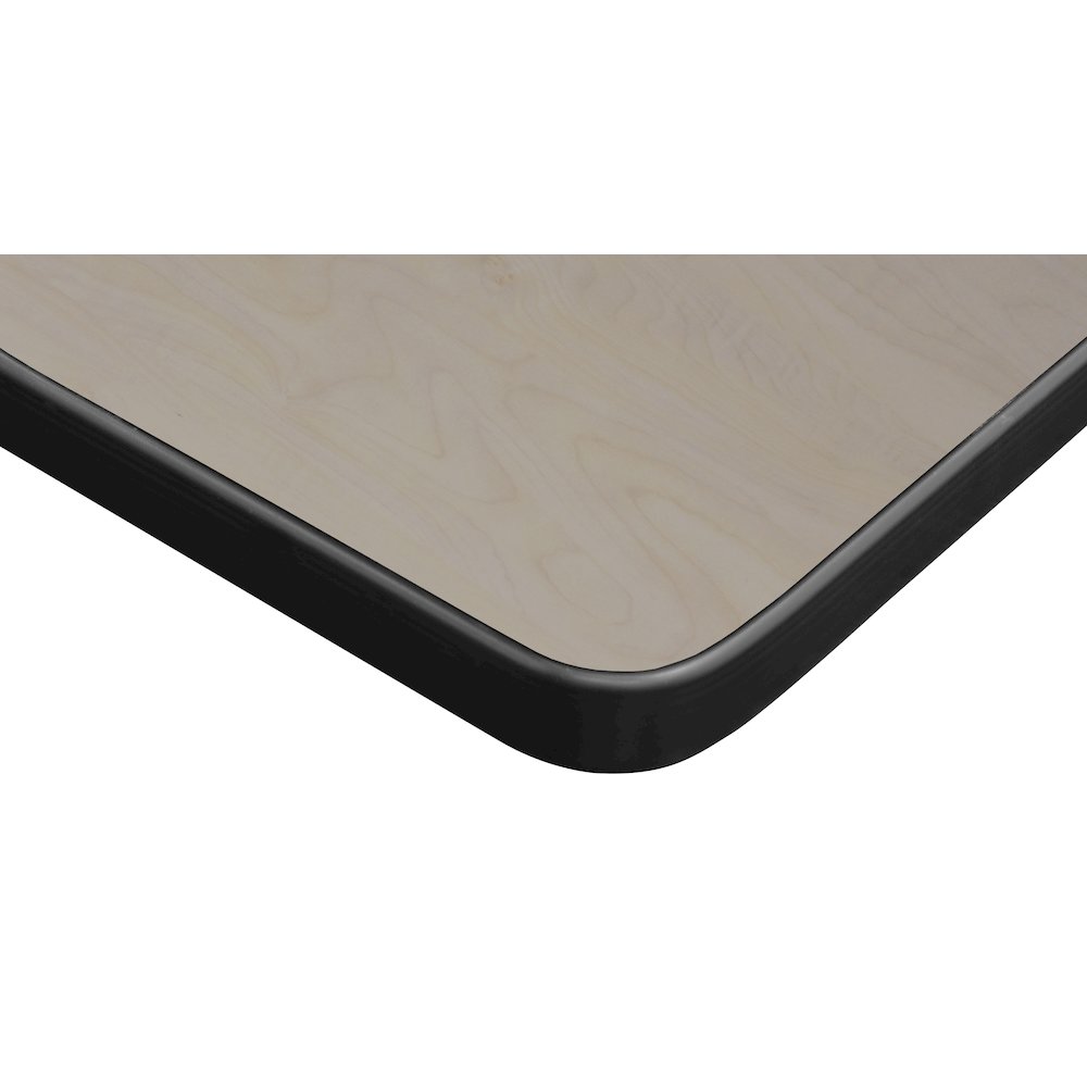 42 in. Square X-Base Breakroom Table- Maple & 4 Zeng Stack Chairs- Blue