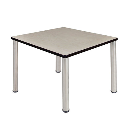 42 in. Medium Square Breakroom Table- Maple Top, Chrome Legs