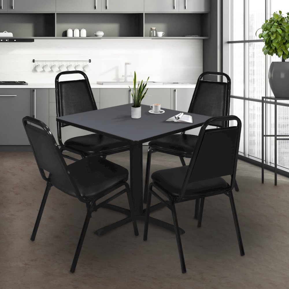 Large 48 in. Square X-Base Breakroom Table- Grey