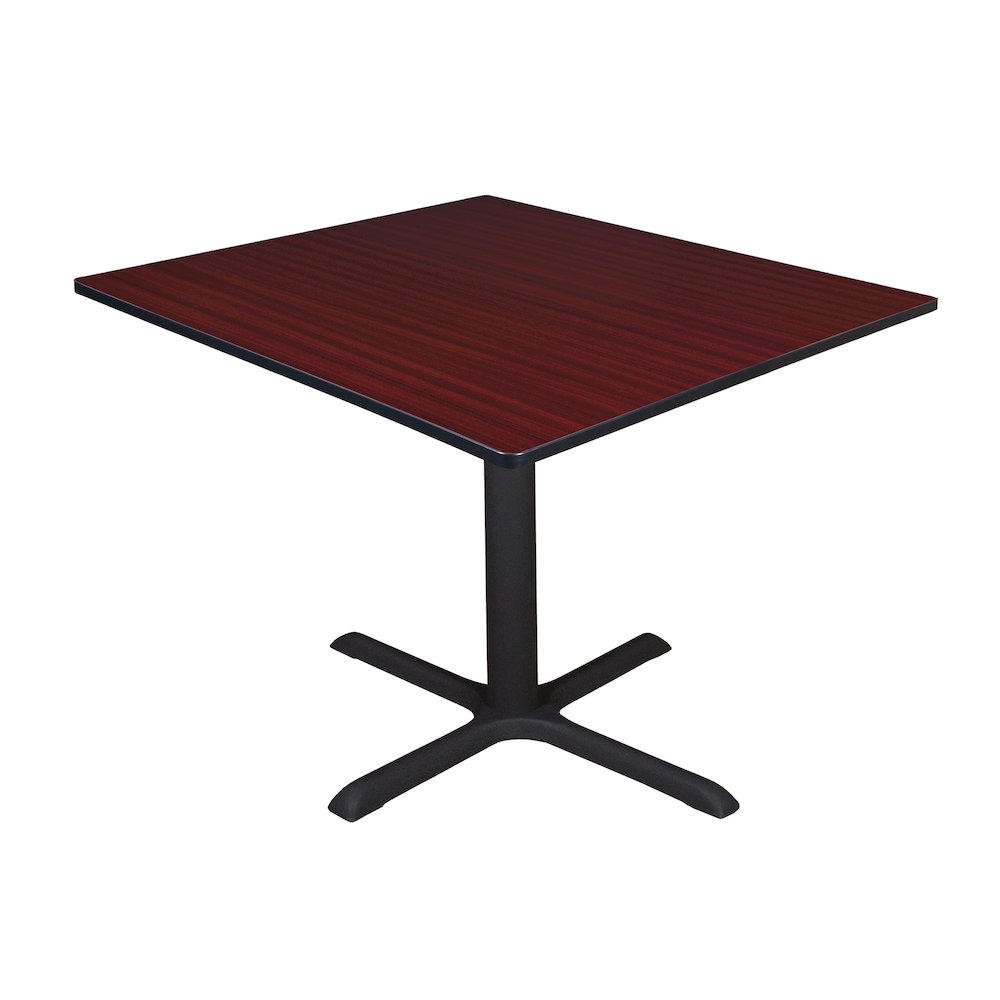Large 48 in. Square X-Base Breakroom Table- Mahogany