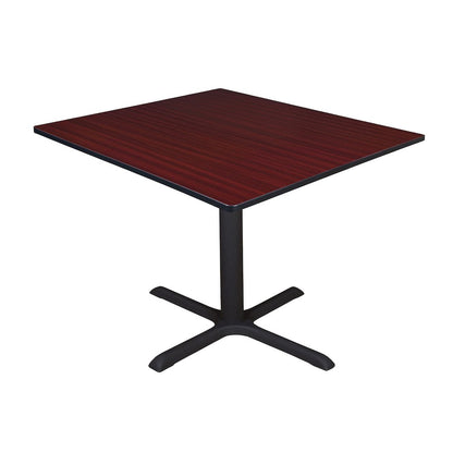 Large 48 in. Square X-Base Breakroom Table- Mahogany