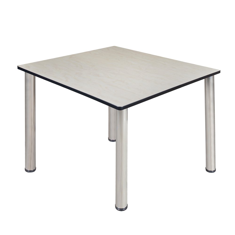 48 in. Large Square Breakroom Table- Maple Top, Chrome Legs