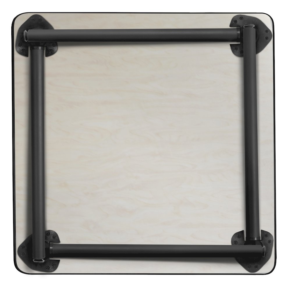 30 in. Small Square Breakroom Table- Cherry Top, Black Folding Legs