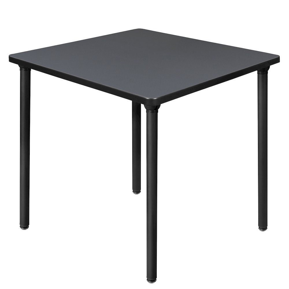 30 in. Small Square Breakroom Table- Grey Top, Black Folding Legs