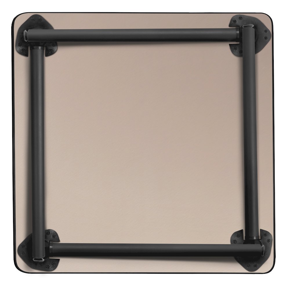 30 in. Small Square Breakroom Table- Grey Top, Black Folding Legs