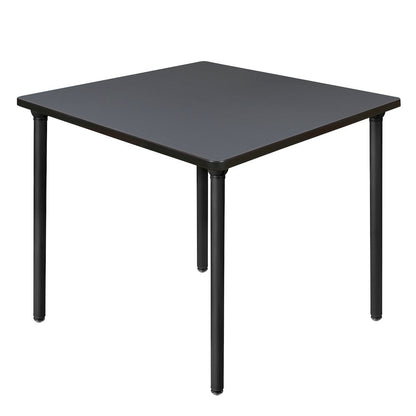 36 in. Medium Square Breakroom Table- Grey Top, Black Folding Legs