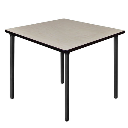 36 in. Medium Square Breakroom Table- Maple Top, Black Folding Legs