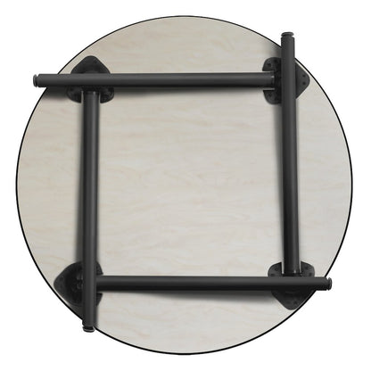 36 in. Medium Round Breakroom Table- Cherry Top, Black Folding Legs
