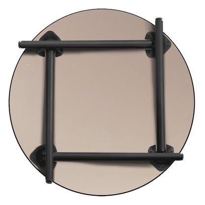 36 in. Medium Round Breakroom Table- Grey Top, Black Folding Legs