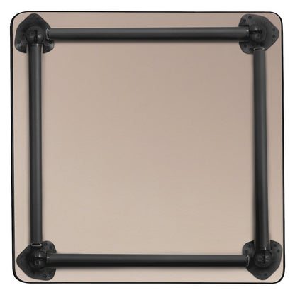 42 in. Medium Square Breakroom Table- Grey Top, Black Folding Legs