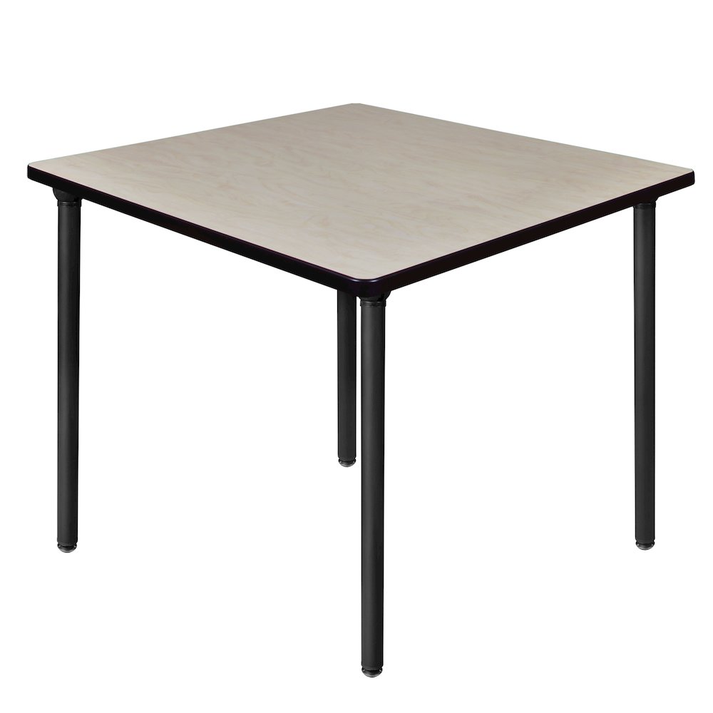 42 in. Medium Square Breakroom Table- Maple Top, Black Folding Legs