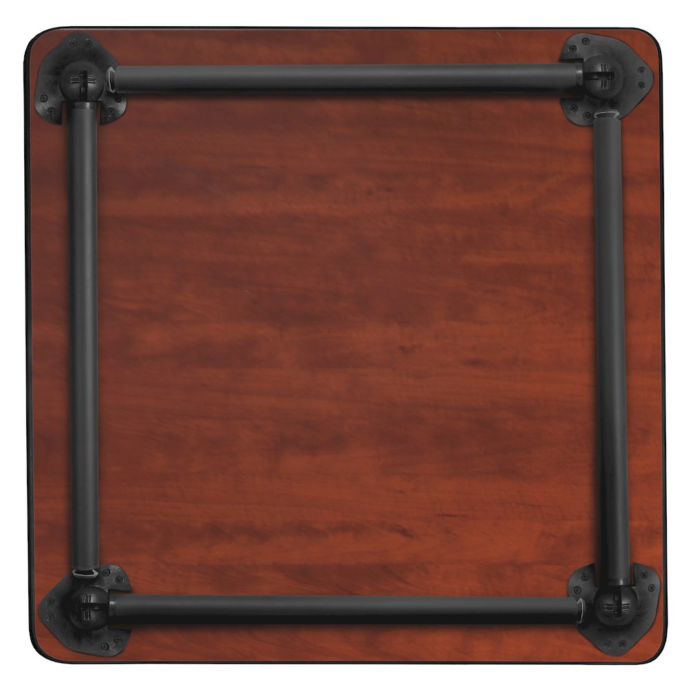 42 in. Medium Square Breakroom Table- Maple Top, Black Folding Legs
