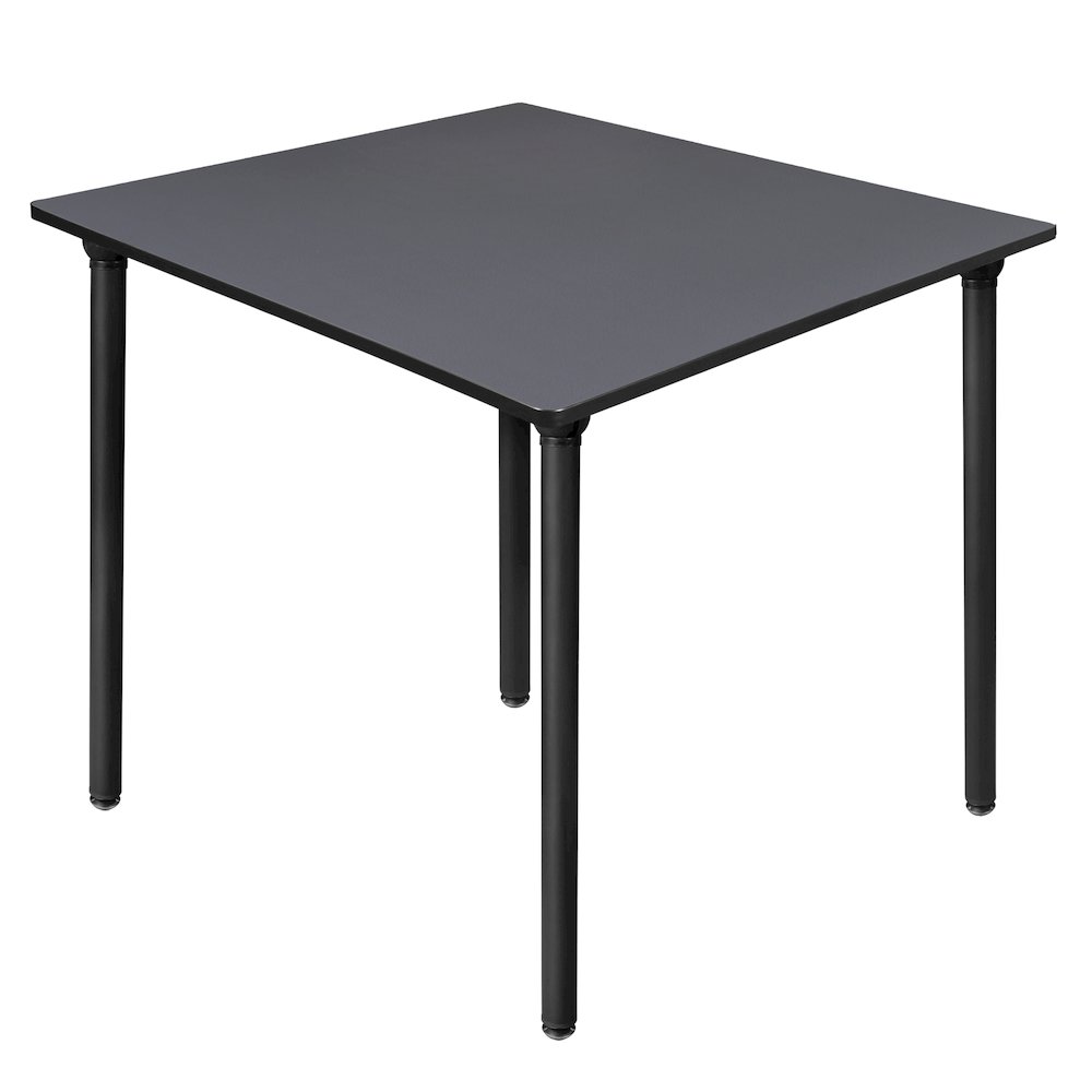 48 in. Large Square Breakroom Table- Grey Top, Black Folding Legs