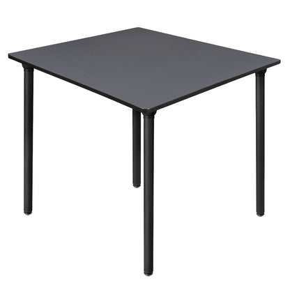 48 in. Large Square Breakroom Table- Grey Top, Black Folding Legs