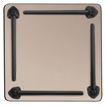 48 in. Large Square Breakroom Table- Grey Top, Black Folding Legs