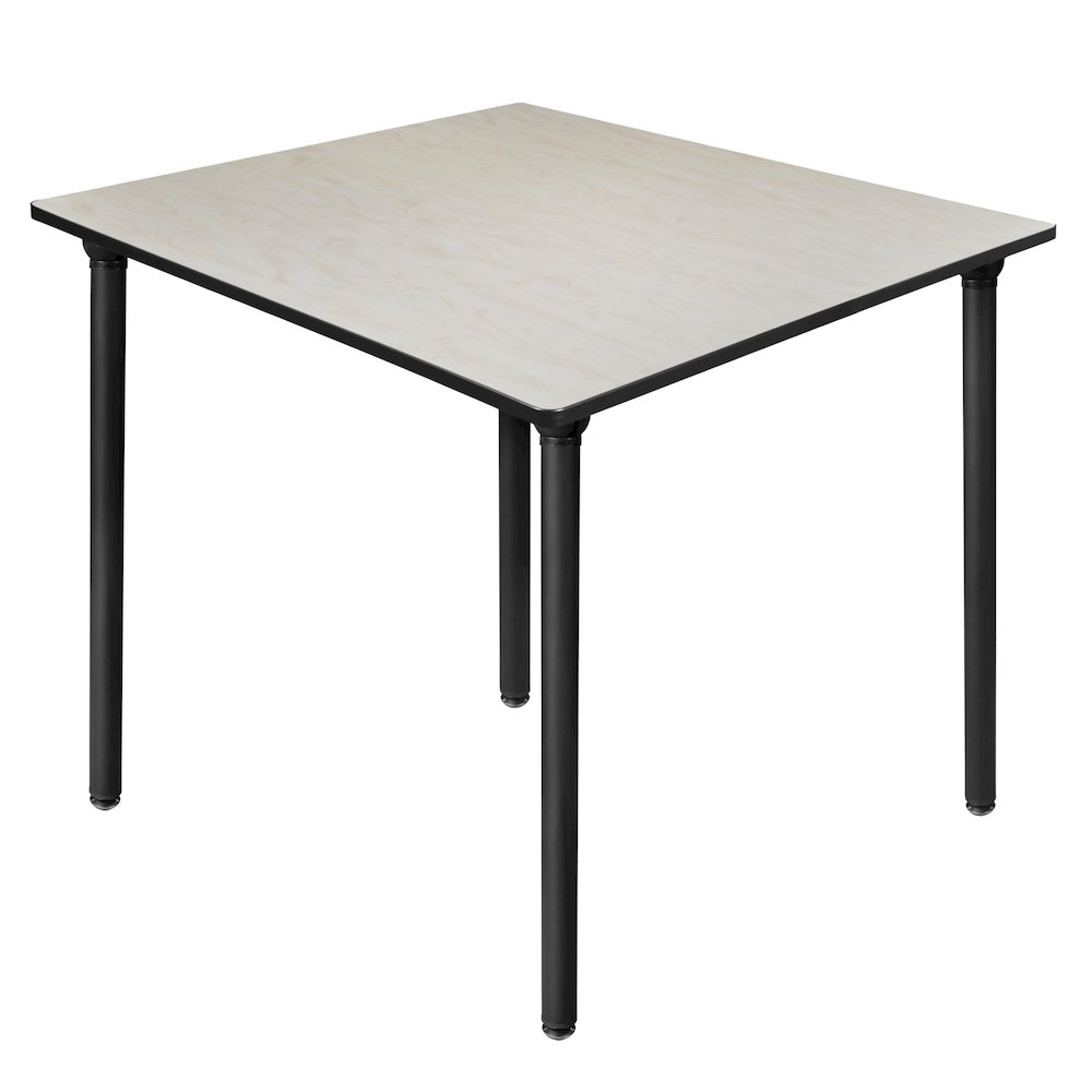48 in. Large Square Breakroom Table- Maple Top, Black Folding Legs