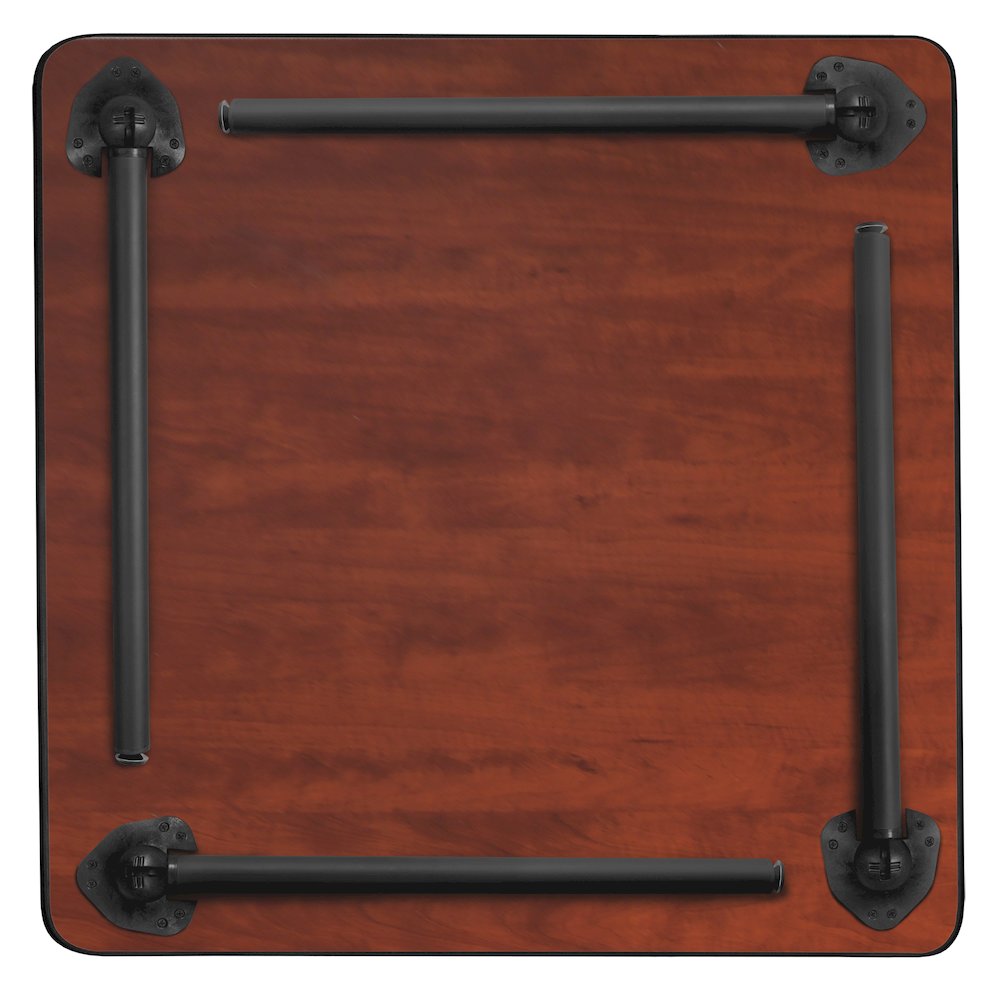 48 in. Large Square Breakroom Table- Maple Top, Black Folding Legs