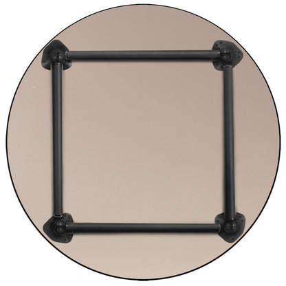 48 in. Large Round Breakroom Table- Grey Top, Black Folding Legs