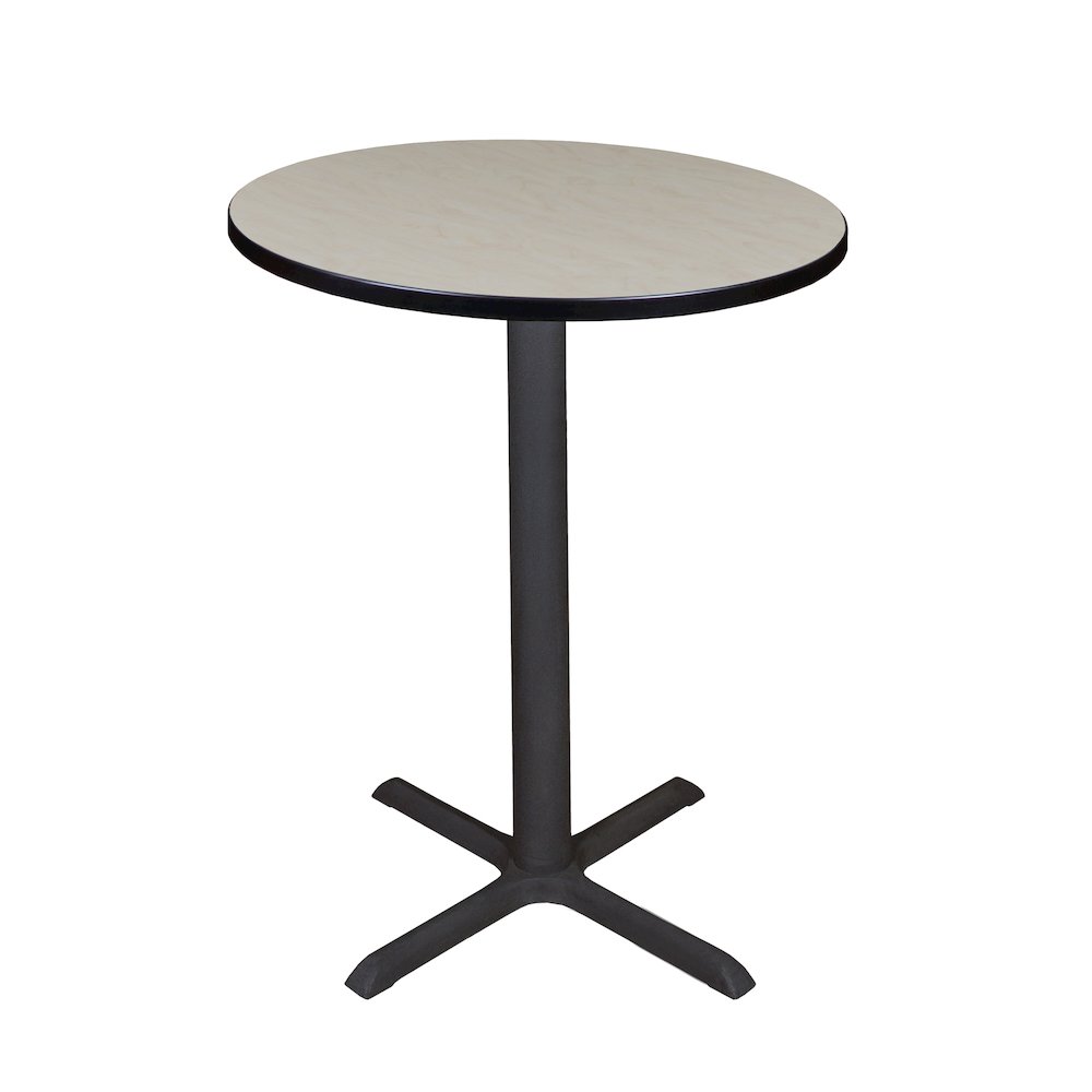 Small 30 in. Round X-Base Cafe Table- Maple