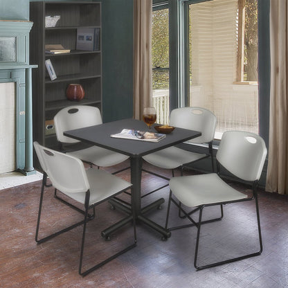30 in. Square X-Base Breakroom Table- Grey