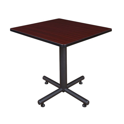 30 in. Square X-Base Breakroom Table- Mahogany
