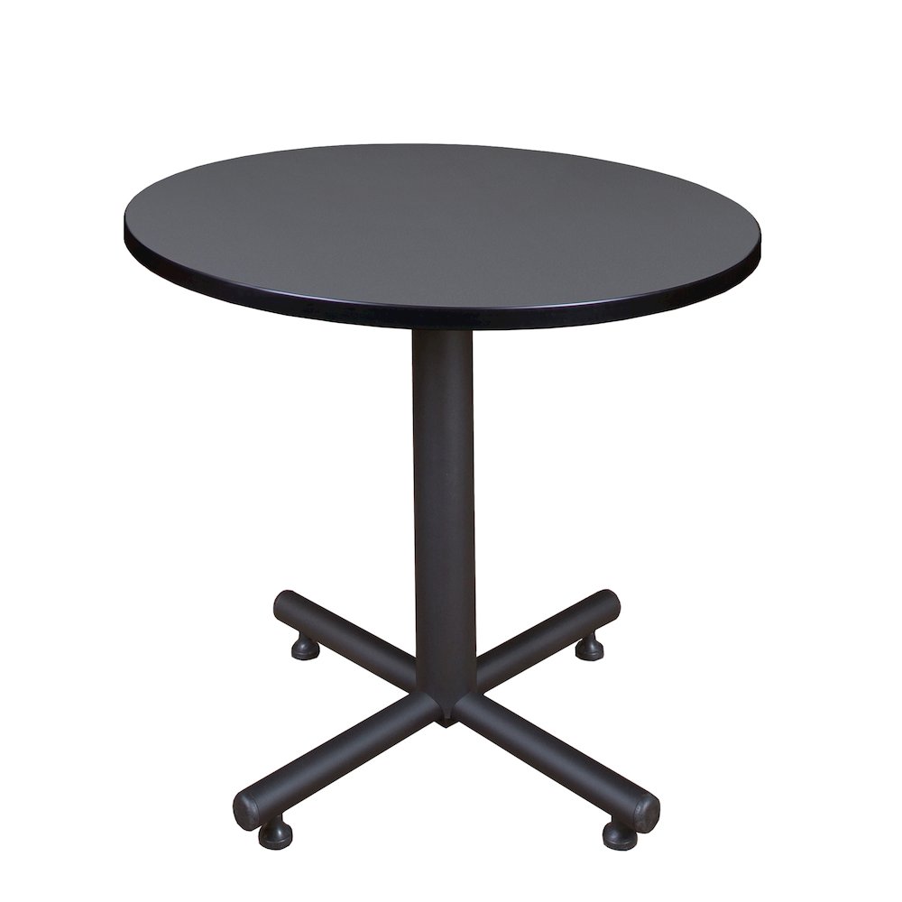 30 in. Round X-Base Breakroom Table- Grey