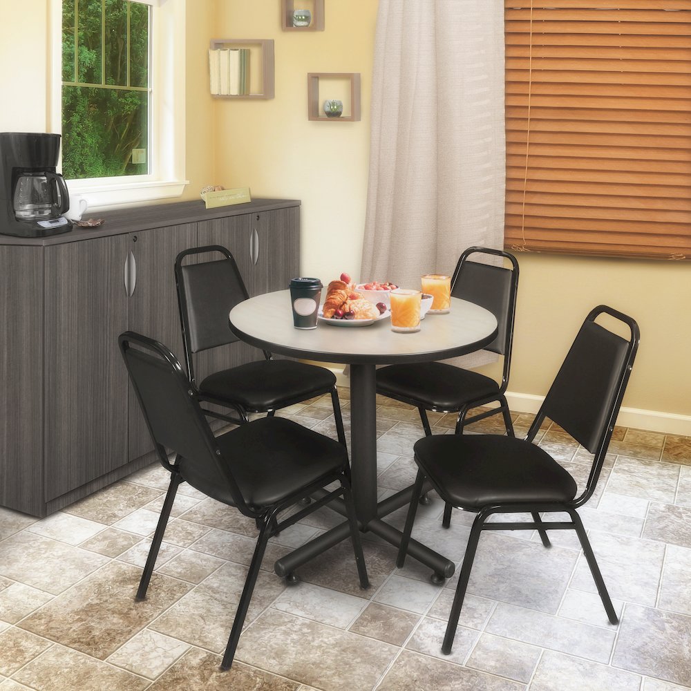 30 in. Round X-Base Breakroom Table- Maple